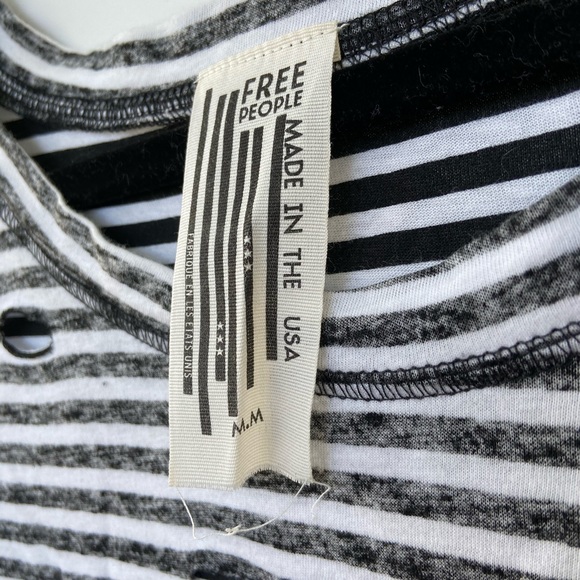 NWOT Free People Destroyed Stripe Tommy Tee M - Picture 3 of 6